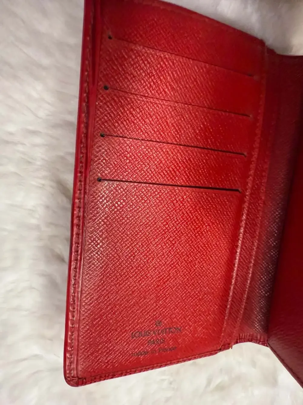 Louis Vuitton Castillan Red Epi Leather French Purse Wallet